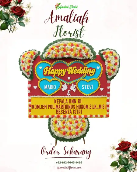 Papan Bunga Pernikahan Kacapiring
